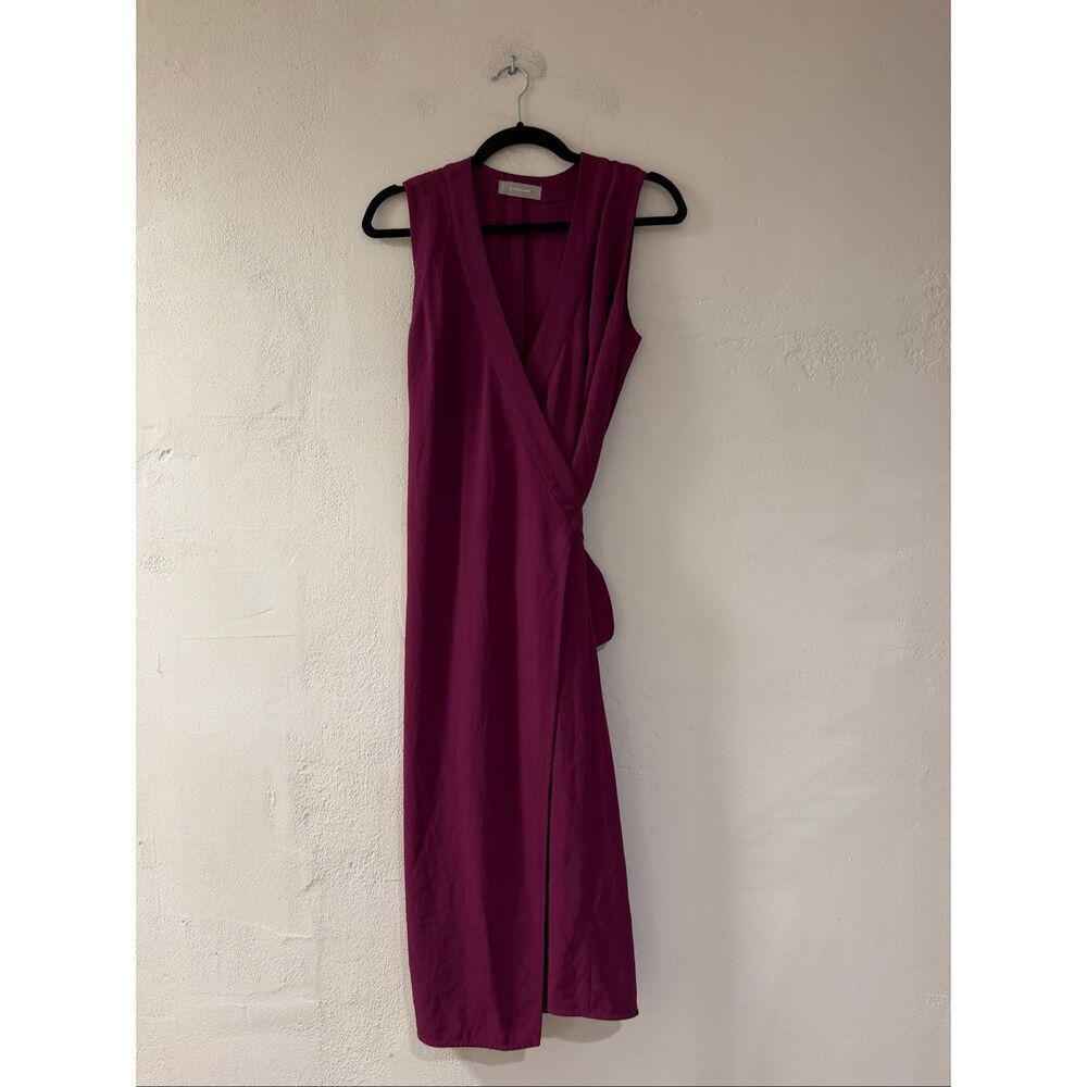 Everlane The Japanese GoWeave Sleeveless Wrap Dress in Purple Size 2 - Picture 2 of 7
